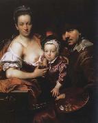 Johann kupetzky Portrait of the Artist with his Wife and Son china oil painting reproduction